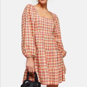 NWT Topshop Check Mini Smock Dress